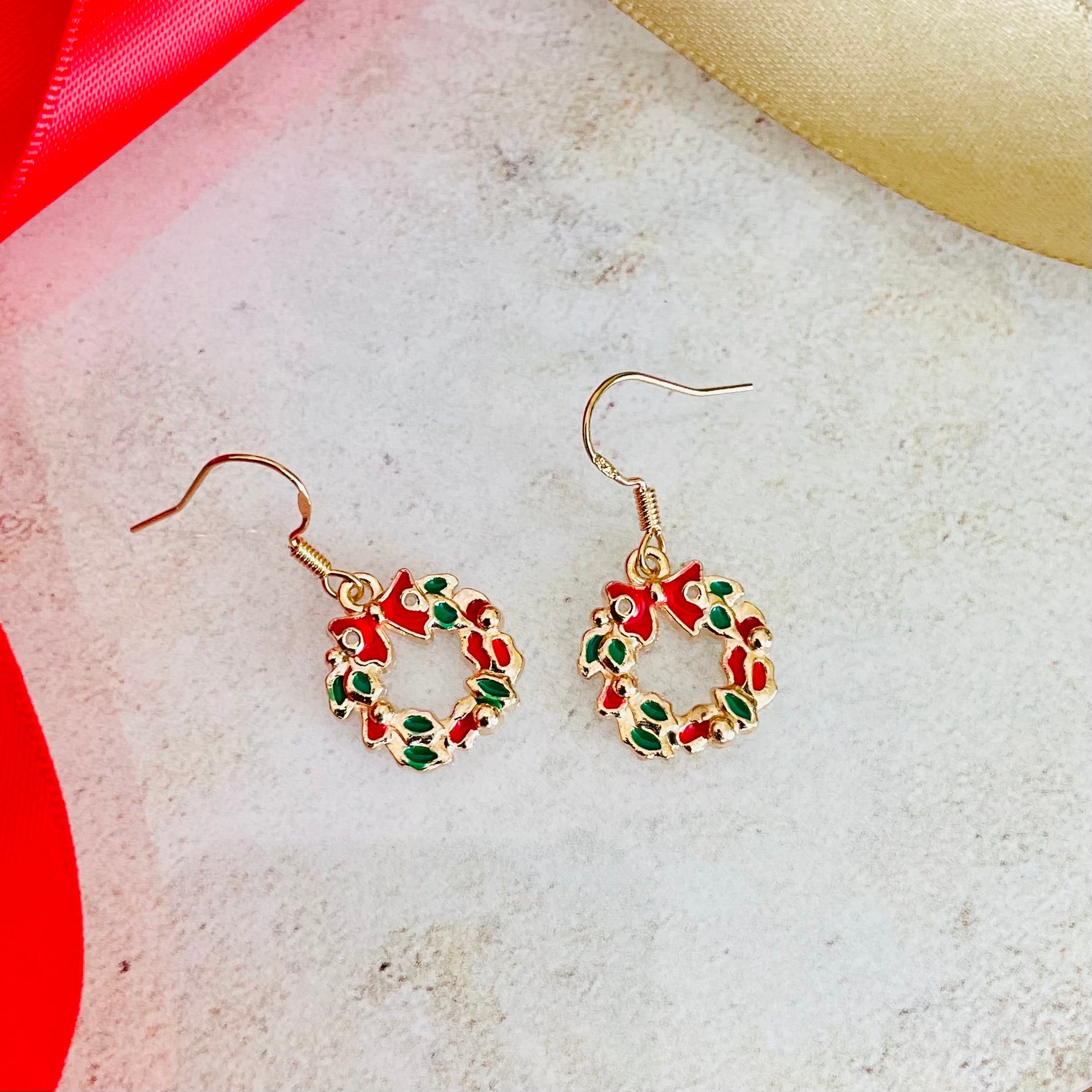 Christmas Wreath Earrings - Coco & Cali