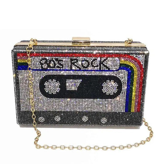 Retro 80's Diamante Clutch Bag - Coco & Cali