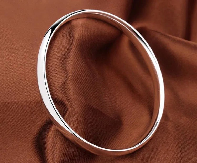Solid Sterling Silver Plain Golf 5.3mm X 60mm Bangle - Coco & Cali